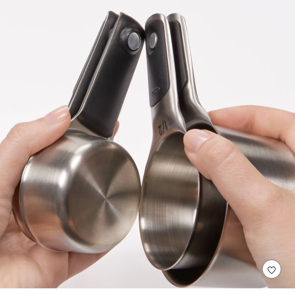 OXO 4pc Stainless Steel Magnetic Measuring Cups Set Black - Picture 5 of 5